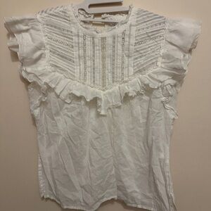 Veronica Beard Elegant White Ruffled Women's Top